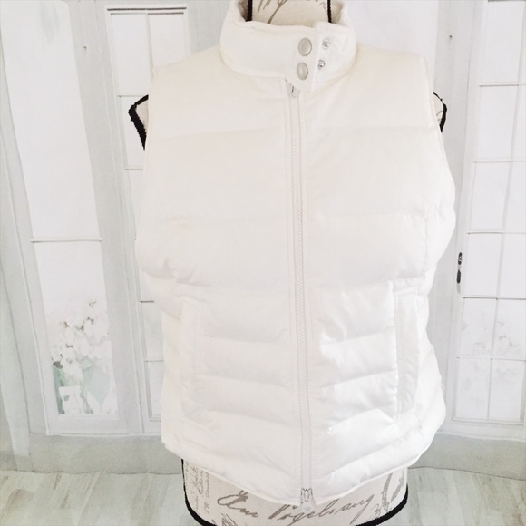 Ann Taylor Jackets & Blazers - Ann Taylor Loft Down Blend LP Petites Ivory Vest